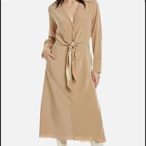 NWOT VINCE Long-Sleeve Tie-Front Maxi Shirtdress S/L